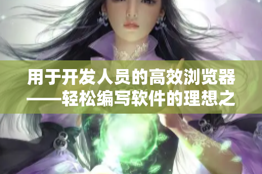 用于开发人员的高效浏览器——轻松编写软件的理想之选！