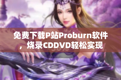 免费下载P站Proburn软件，烧录CDDVD轻松实现