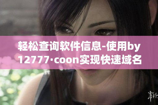 轻松查询软件信息-使用by12777·coon实现快速域名查询