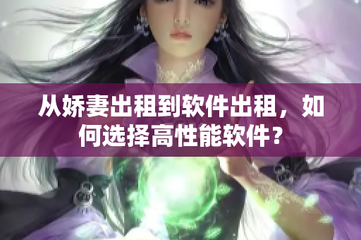 从娇妻出租到软件出租，如何选择高性能软件？