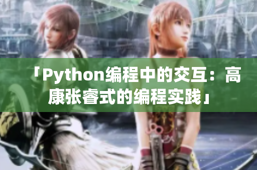 「Python编程中的交互：高康张睿式的编程实践」