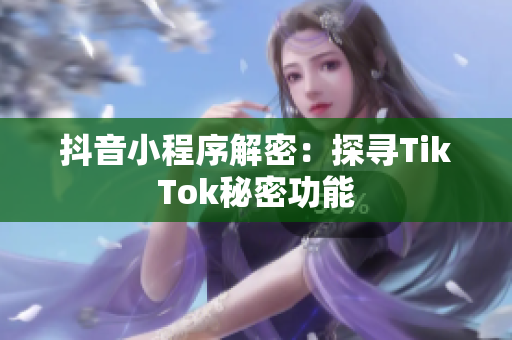 抖音小程序解密：探寻TikTok秘密功能