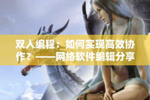 双人编程：如何实现高效协作？——网络软件编辑分享经验