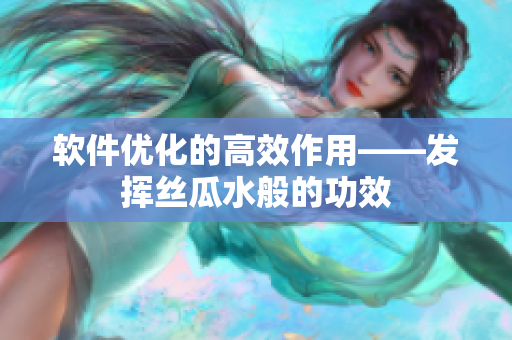 软件优化的高效作用——发挥丝瓜水般的功效