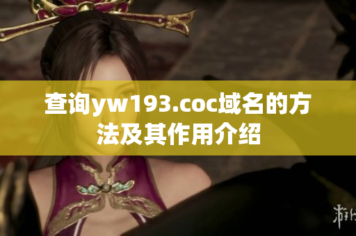 查询yw193.coc域名的方法及其作用介绍