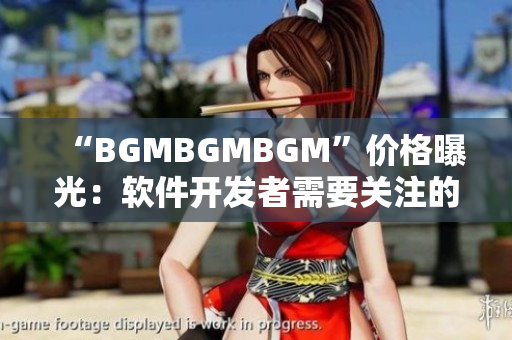 “BGMBGMBGM”价格曝光：软件开发者需要关注的音频素材库费用