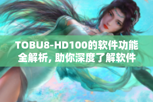 TOBU8-HD100的软件功能全解析, 助你深度了解软件性能