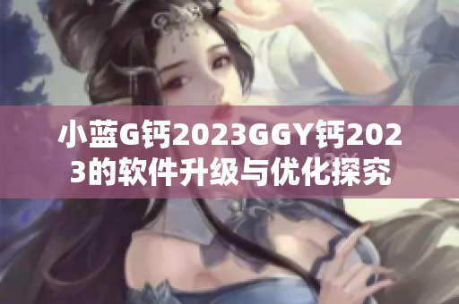 小蓝G钙2023GGY钙2023的软件升级与优化探究