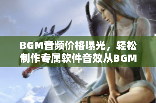 BGM音频价格曝光，轻松制作专属软件音效从BGMBGMBGM开始