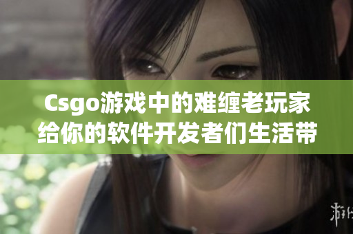 Csgo游戏中的难缠老玩家给你的软件开发者们生活带来了怎样的启示？