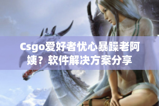 Csgo爱好者忧心暴躁老阿姨？软件解决方案分享