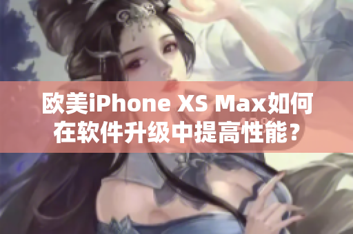 欧美iPhone XS Max如何在软件升级中提高性能？