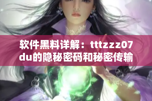 软件黑料详解：tttzzz07du的隐秘密码和秘密传输门