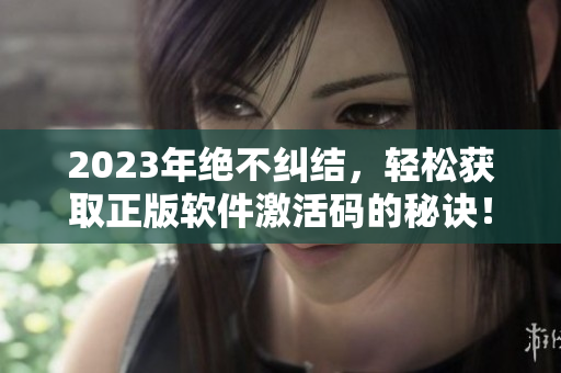 2023年绝不纠结，轻松获取正版软件激活码的秘诀！